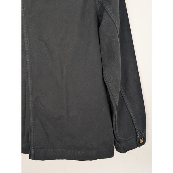 Quince Chore Jacket Organic Comfort Stretch Shacket Denim Oversized Black Size L - Picture 9 of 12